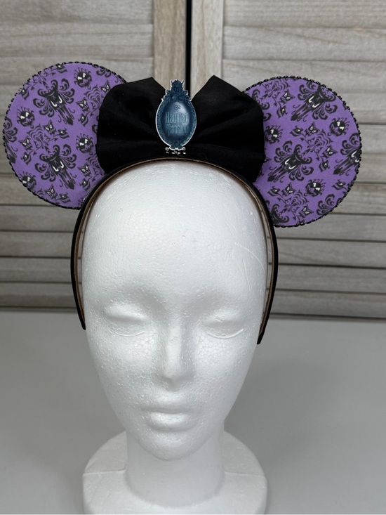 Disney Accessories - DISNEY Haunted Mansion Wallpaper Minnie Ears/Headband Purple/Black-OS